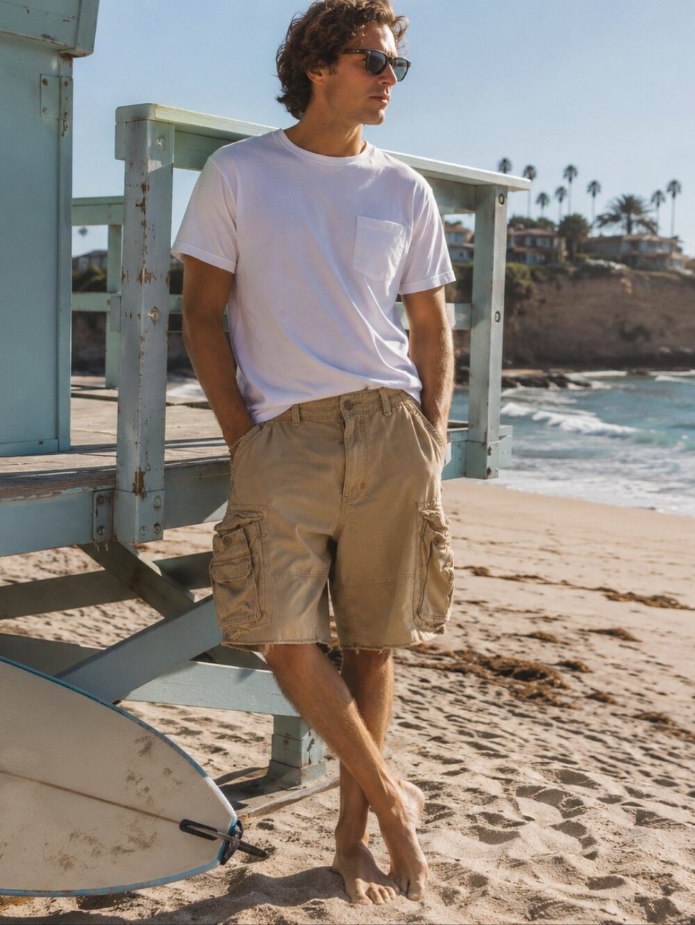 Abercrombie & Fitch distressed cargo shorts